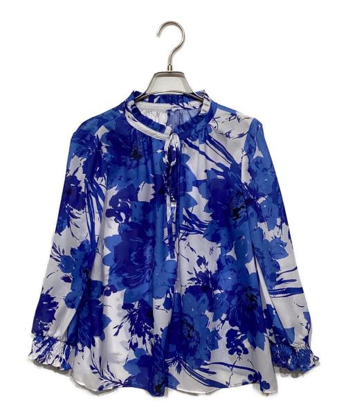 Pinky & Dianne（ピンキーアンドダイアン）Pinky & Dianne (ピンキーアンドダイアン) グラデーションフラワープリントブラウス ブルー サイズ:38の古着・服飾アイテム