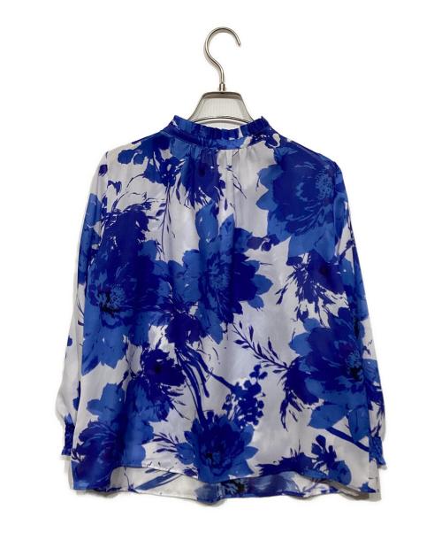 Pinky & Dianne（ピンキーアンドダイアン）Pinky & Dianne (ピンキーアンドダイアン) グラデーションフラワープリントブラウス ブルー サイズ:38の古着・服飾アイテム