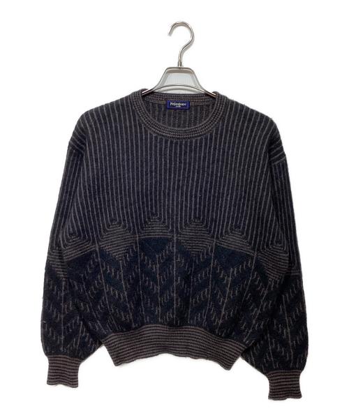 Yves Saint Laurent（イヴサンローラン）Yves Saint Laurent (イヴサンローラン) 総柄ニット ブラウン×ブラック サイズ:Mの古着・服飾アイテム