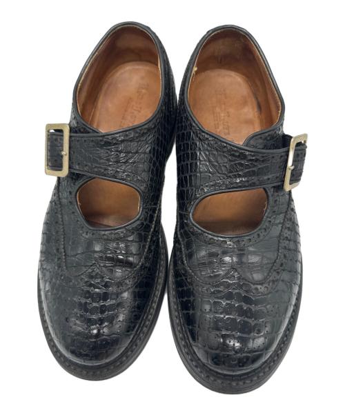 KIDS LOVE GAITE（キッズラブゲイト）KIDS LOVE GAITE (キッズラブゲイト) ウィングチップメリージェーン ブラック サイズ:7の古着・服飾アイテム