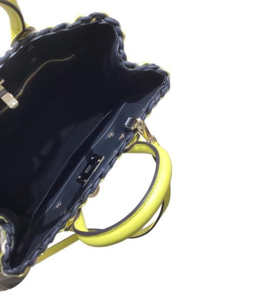 Salvatore Ferragamo（サルヴァトーレ フェラガモ）Salvatore Ferragamo (サルヴァトーレ フェラガモ) Studio Box Bag 2WAYカゴバッグ イエロー×ブラックの古着・服飾アイテム