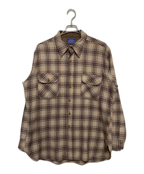 PENDLETON（ペンドルトン）PENDLETON (ペンドルトン) 80'S ウールチェックシャツ ブラウン サイズ:XLの古着・服飾アイテム