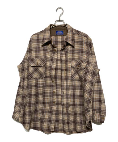 PENDLETON（ペンドルトン）PENDLETON (ペンドルトン) 80'S ウールチェックシャツ ブラウン サイズ:XLの古着・服飾アイテム