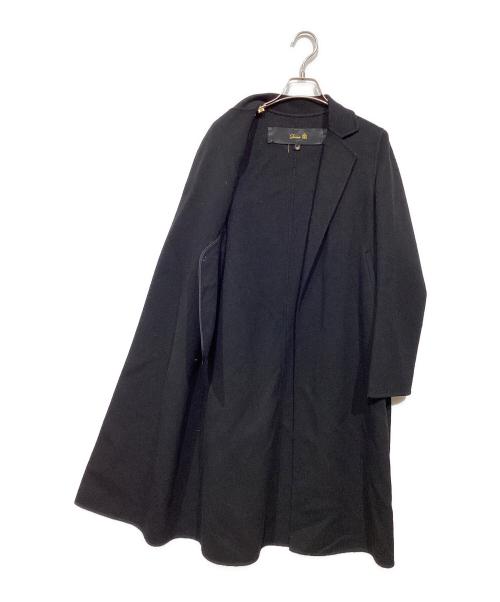 DRAWER（ドゥロワー）DRAWER (ドゥロワー) カシミヤウールベルテッドラップコート ブラック サイズ:36の古着・服飾アイテム