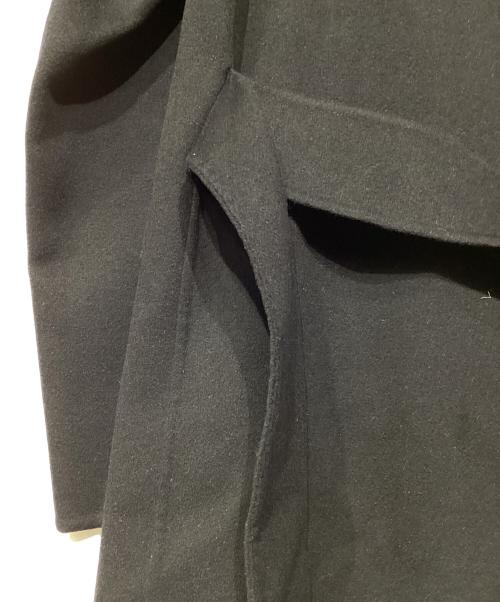 DRAWER（ドゥロワー）DRAWER (ドゥロワー) カシミヤウールベルテッドラップコート ブラック サイズ:36の古着・服飾アイテム