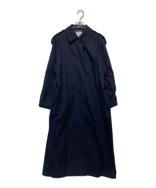 ebure（エブール）ebure (エブール) コットンシルクシャンブレー ステンカラーコート ネイビー サイズ:38の古着・服飾アイテム