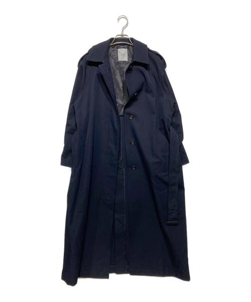 ebure（エブール）ebure (エブール) コットンシルクシャンブレー ステンカラーコート ネイビー サイズ:38の古着・服飾アイテム