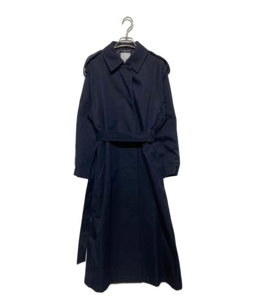 ebure（エブール）ebure (エブール) コットンシルクシャンブレー ステンカラーコート ネイビー サイズ:38の古着・服飾アイテム