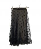 CHANELシャネル）の古着「レーススカート」｜ブラック