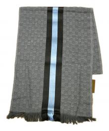 GUCCI（グッチ）の古着「GG柄 シェリーライン ストール」｜グレー×ブルー