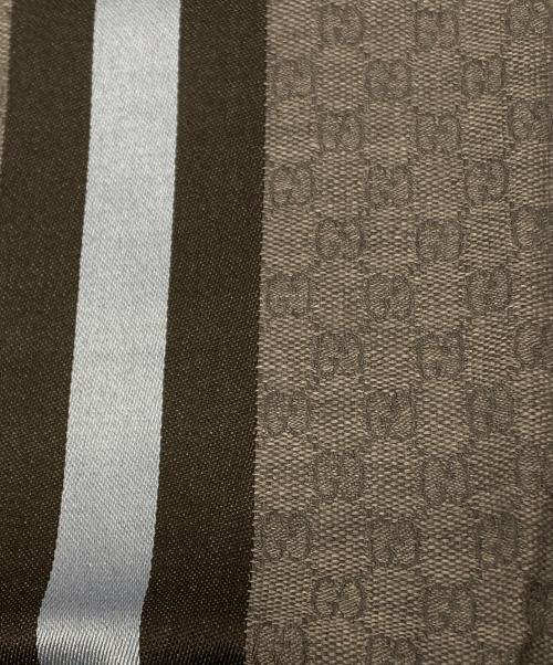 GUCCI（グッチ）GUCCI (グッチ) GG柄 シェリーライン ストール グレー×ブルーの古着・服飾アイテム