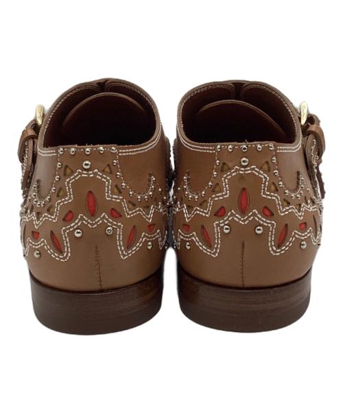 Santoni（サントーニ）Santoni (サントーニ) ダブルモンクシューズ ベージュ×マルチカラー サイズ:40の古着・服飾アイテム