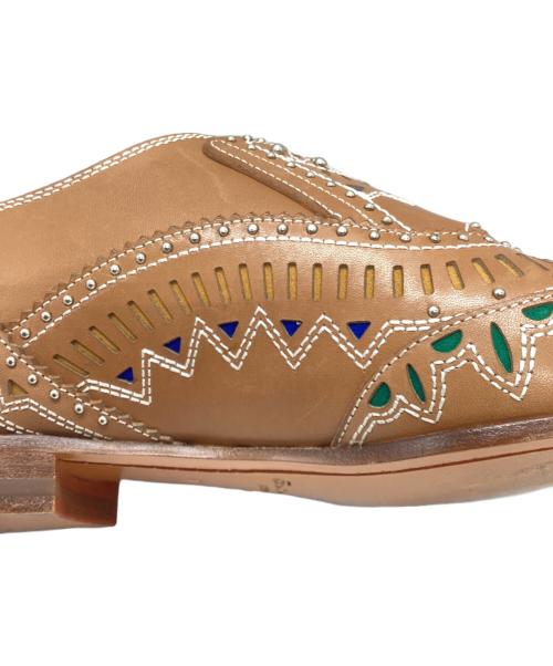 Santoni（サントーニ）Santoni (サントーニ) ダブルモンクシューズ ベージュ×マルチカラー サイズ:40の古着・服飾アイテム