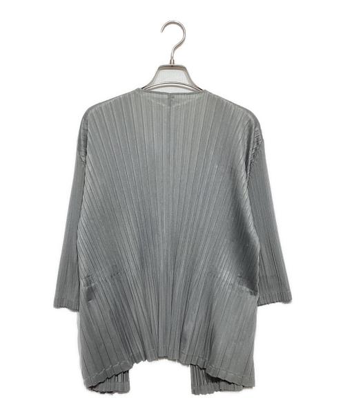PLEATS PLEASE（プリーツプリーズ）PLEATS PLEASE (プリーツプリーズ) プリーツカーディガン グレー サイズ:3の古着・服飾アイテム