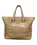 FURLAフルラ）の古着「型押しトートバッグ」｜ベージュ