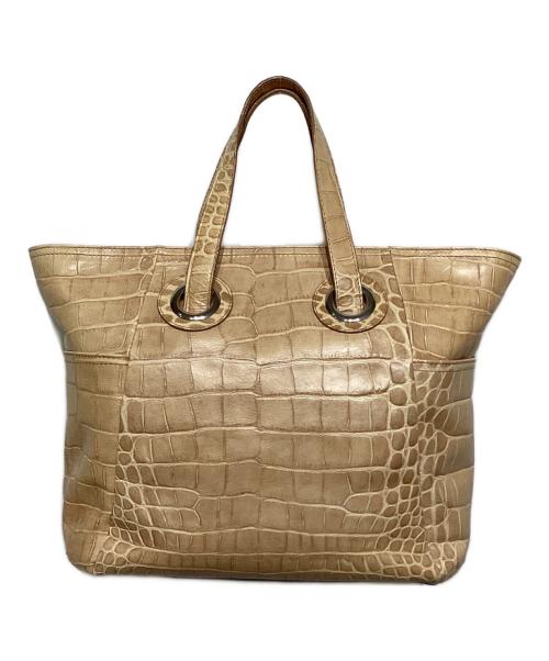 FURLA（フルラ）FURLA (フルラ) 型押しトートバッグ ベージュの古着・服飾アイテム