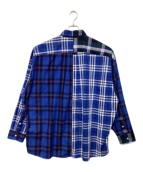 FAT（エフエーティー）FAT (エフエーティー) ビッグチェックシャツ ブルー サイズ:XXLの古着・服飾アイテム