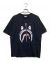 BAPE BY A BATHING APE（ベイプバイアベイシングエイプ）の古着「ハニカム・カモ・シャーク・ティー」｜ブラック