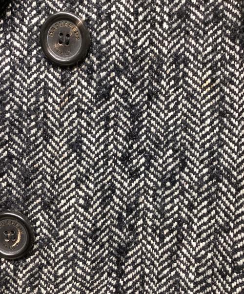 DSQUARED2（ディースクエアード）DSQUARED2 (ディースクエアード) ダブルチェスターコート グレー×ブラック サイズ:42の古着・服飾アイテム