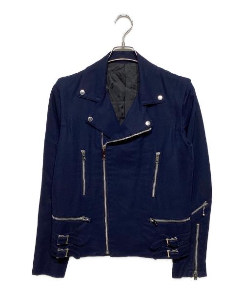 JOHN LAWRENCE SULLIVAN（ジョン ローレンス サリバン）JOHN LAWRENCE SULLIVAN (ジョン ローレンス サリバン) コットン ダブルライダースジャケット ネイビー サイズ:34の古着・服飾アイテム