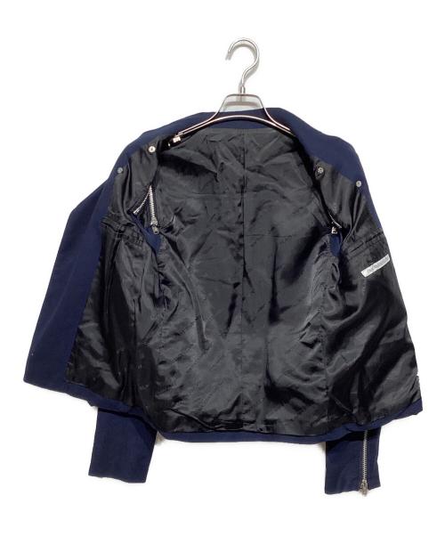 JOHN LAWRENCE SULLIVAN（ジョン ローレンス サリバン）JOHN LAWRENCE SULLIVAN (ジョン ローレンス サリバン) コットン ダブルライダースジャケット ネイビー サイズ:34の古着・服飾アイテム