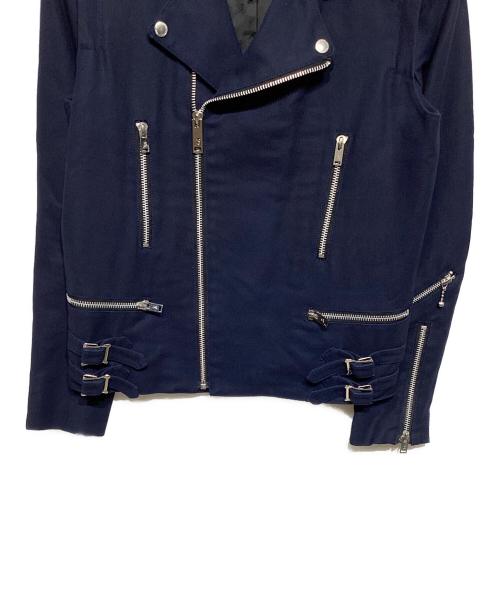 JOHN LAWRENCE SULLIVAN（ジョン ローレンス サリバン）JOHN LAWRENCE SULLIVAN (ジョン ローレンス サリバン) コットン ダブルライダースジャケット ネイビー サイズ:34の古着・服飾アイテム