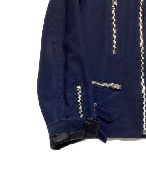JOHN LAWRENCE SULLIVAN（ジョン ローレンス サリバン）JOHN LAWRENCE SULLIVAN (ジョン ローレンス サリバン) コットン ダブルライダースジャケット ネイビー サイズ:34の古着・服飾アイテム