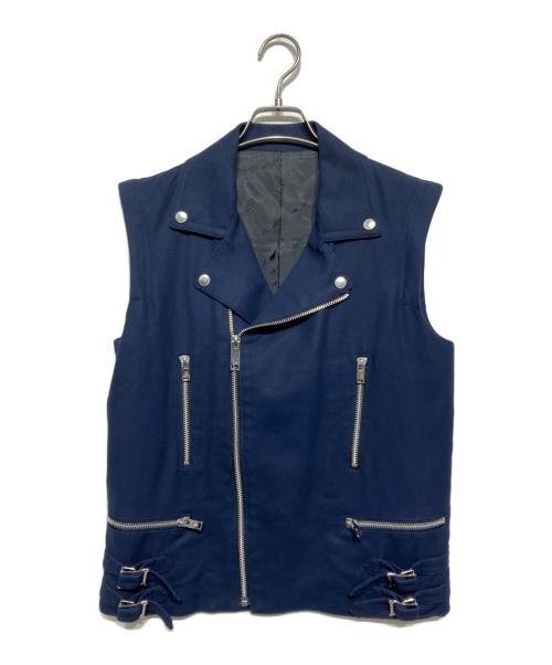 JOHN LAWRENCE SULLIVAN（ジョン ローレンス サリバン）JOHN LAWRENCE SULLIVAN (ジョン ローレンス サリバン) コットン ダブルライダースジャケット ネイビー サイズ:34の古着・服飾アイテム
