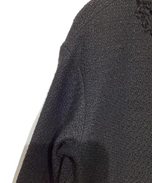 SHIPS any（シップスエニィ）SHIPS any (シップスエニィ) ツイード ノーカラー オーバー ジャケット ブラック サイズ:Ｆの古着・服飾アイテム
