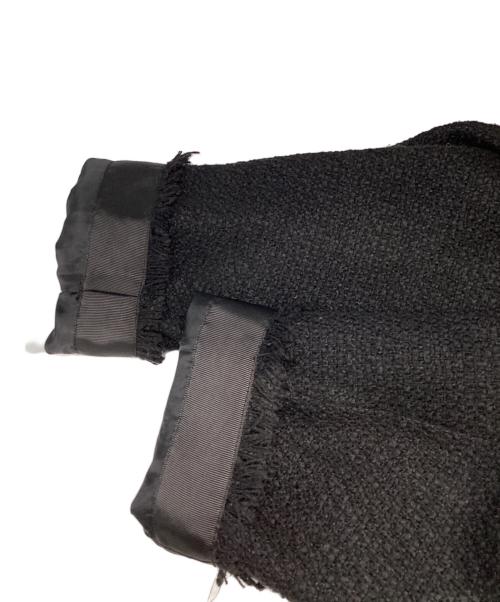 SHIPS any（シップスエニィ）SHIPS any (シップスエニィ) ツイード ノーカラー オーバー ジャケット ブラック サイズ:Ｆの古着・服飾アイテム