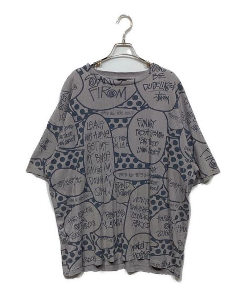 stussy（ステューシー）stussy (ステューシー) 吹き出しプリントTシャツ グレー サイズ:XXLの古着・服飾アイテム