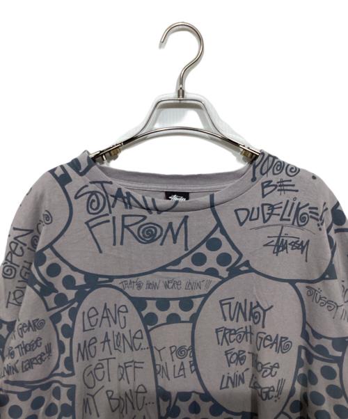 stussy（ステューシー）stussy (ステューシー) 吹き出しプリントTシャツ グレー サイズ:XXLの古着・服飾アイテム