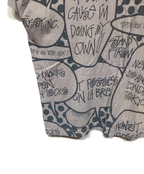 stussy（ステューシー）stussy (ステューシー) 吹き出しプリントTシャツ グレー サイズ:XXLの古着・服飾アイテム