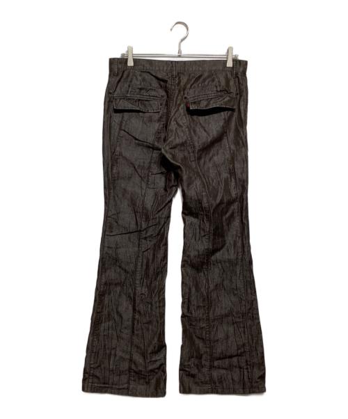 HaaT（ハート）HaaT (ハート イッセイ ミヤケ) シワ加工フレアパンツ　 ブラウン サイズ:3の古着・服飾アイテム