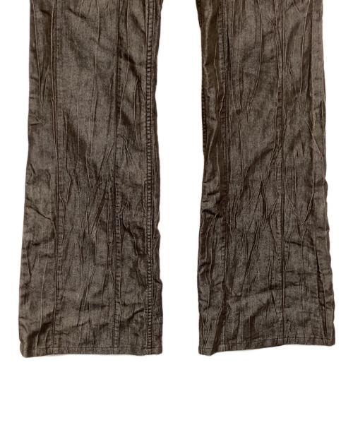 HaaT（ハート）HaaT (ハート イッセイ ミヤケ) シワ加工フレアパンツ　 ブラウン サイズ:3の古着・服飾アイテム