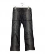 HaaTハート）の古着「ステッチデニムパンツ」｜グレー