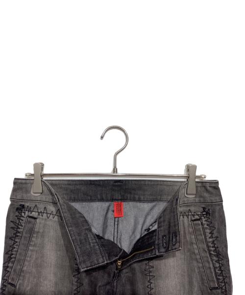 HaaT（ハート）HaaT (ハート イッセイ ミヤケ) ステッチデニムパンツ グレー サイズ:3の古着・服飾アイテム