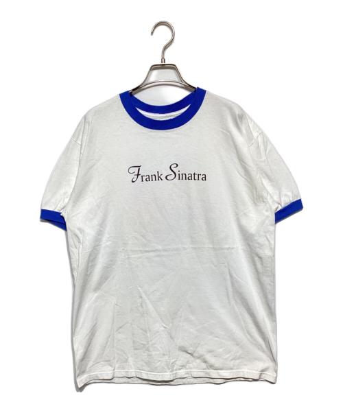 anvil（アンヴィル）anvil (アンヴィル) 90s Frank Sinatra　リンガーTシャツ ホワイト×ブルー サイズ:Lの古着・服飾アイテム