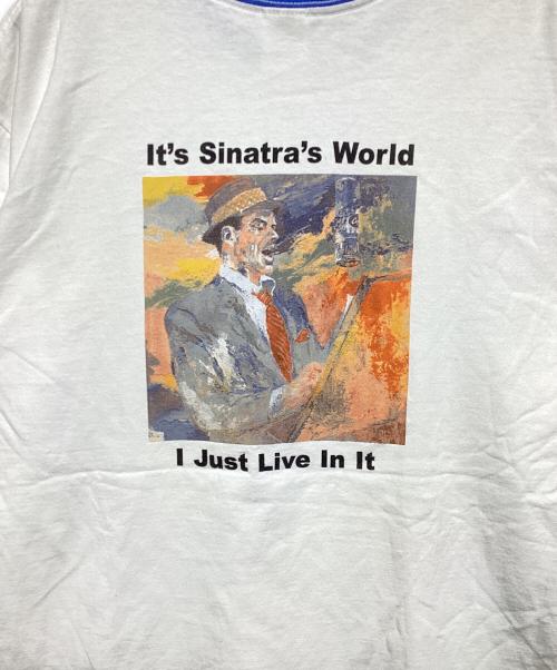 anvil（アンヴィル）anvil (アンヴィル) 90s Frank Sinatra　リンガーTシャツ ホワイト×ブルー サイズ:Lの古着・服飾アイテム