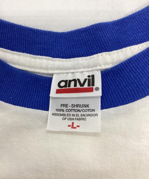 anvil（アンヴィル）anvil (アンヴィル) 90s Frank Sinatra　リンガーTシャツ ホワイト×ブルー サイズ:Lの古着・服飾アイテム