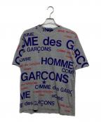 COMME des GARCONS HOMMEコムデギャルソン オム）の古着「ロゴプリントカットソー　HS-T052」｜グレー