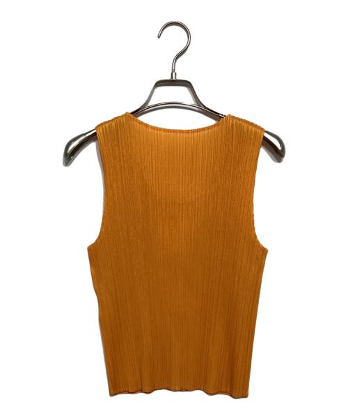 PLEATS PLEASE（プリーツプリーズ）PLEATS PLEASE (プリーツプリーズ) ハートプリーツノースリーブカットソー オレンジ サイズ:3の古着・服飾アイテム