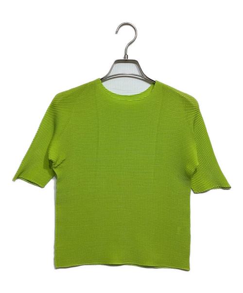T ISSEY MIYAKE（ティー イッセイミヤケ）T ISSEY MIYAKE (ティー イッセイミヤケ) ワッフルクルーネックTシャツ　PP01FK914 ライム サイズ:3の古着・服飾アイテム