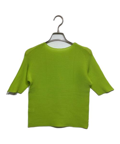 T ISSEY MIYAKE（ティー イッセイミヤケ）T ISSEY MIYAKE (ティー イッセイミヤケ) ワッフルクルーネックTシャツ　PP01FK914 ライム サイズ:3の古着・服飾アイテム