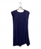 PLEATS PLEASEプリーツプリーズ）の古着「変形ノースリーブワンピース」｜ネイビー