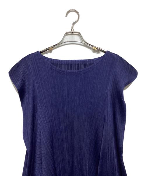 PLEATS PLEASE（プリーツプリーズ）PLEATS PLEASE (プリーツプリーズ) 変形ノースリーブワンピース ネイビー サイズ:3の古着・服飾アイテム