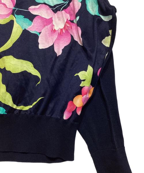 LEONARD（レオナール）LEONARD (レオナール) 花柄ニットカットソー ネイビー サイズ:Mの古着・服飾アイテム