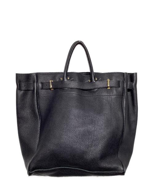 YOUNG & OLSEN The DRYGOODS STORE（ヤングアンドオルセン ザ ドライグッズストア）YOUNG & OLSEN The DRYGOODS STORE (ヤングアンドオルセン ザ ドライグッズストア) FRAMeWORK (フレームワーク) 別注 エンボスレザーベルトトートバッグ ブラックの古着・服飾アイテム