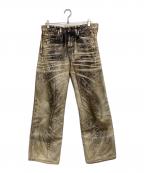 PDF JEANSピーディーエフジーンズ）の古着「Saggy デニムパンツ」｜ベージュ×ホワイト