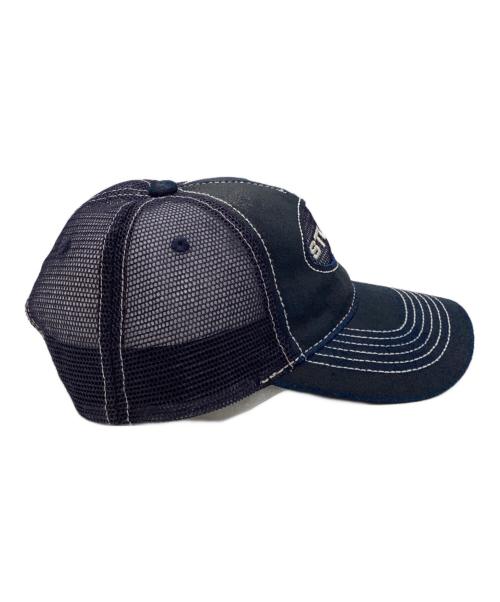stussy（ステューシー）stussy (ステューシー) CUT OUT LEATHER TRUCKER CAP　1311138 ネイビーの古着・服飾アイテム